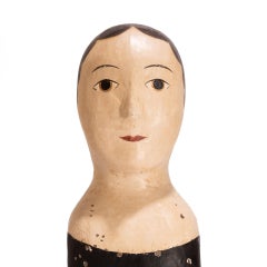 French Painted Papier-Mâché Marotte