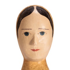 French Painted Papier Mâché Marotte