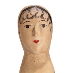 French Painted Papier Mâché Marotte