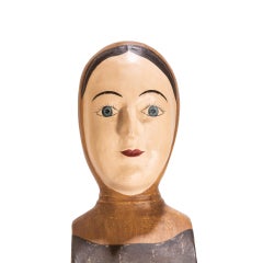 French Painted Papier Mâché Marotte