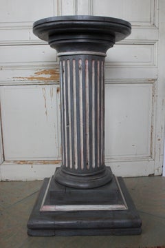 French Painted Pedestal Column