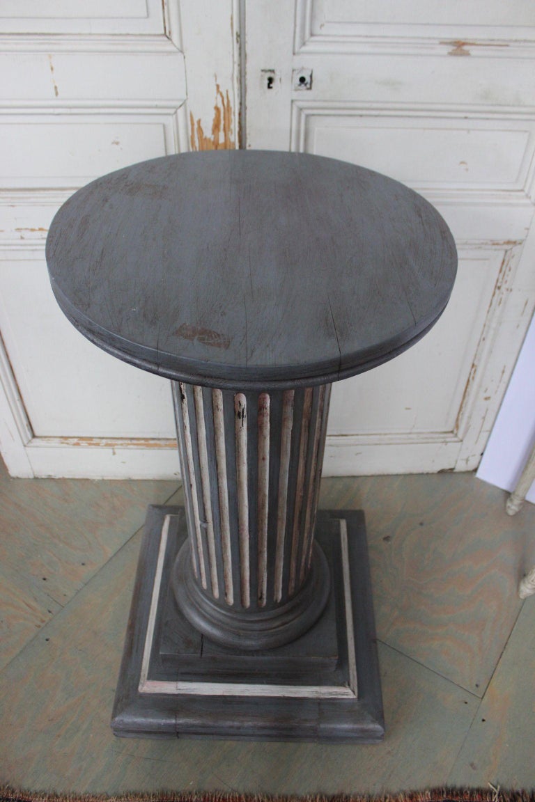 French Painted Pedestal Column For Sale at 1stDibs