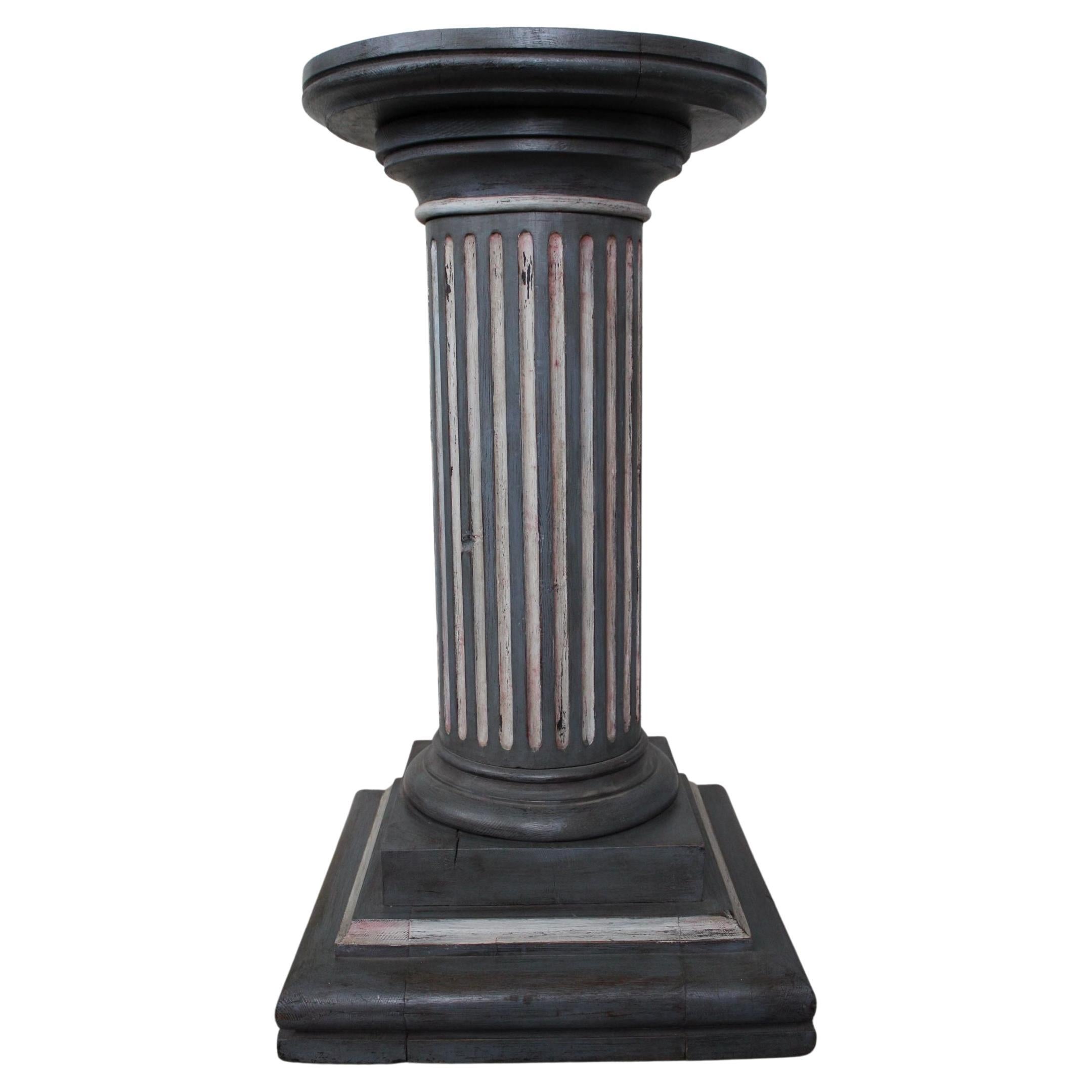 French Painted Pedestal Column For Sale