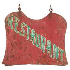 Vintage French Painted Restaurant Trade Sign
