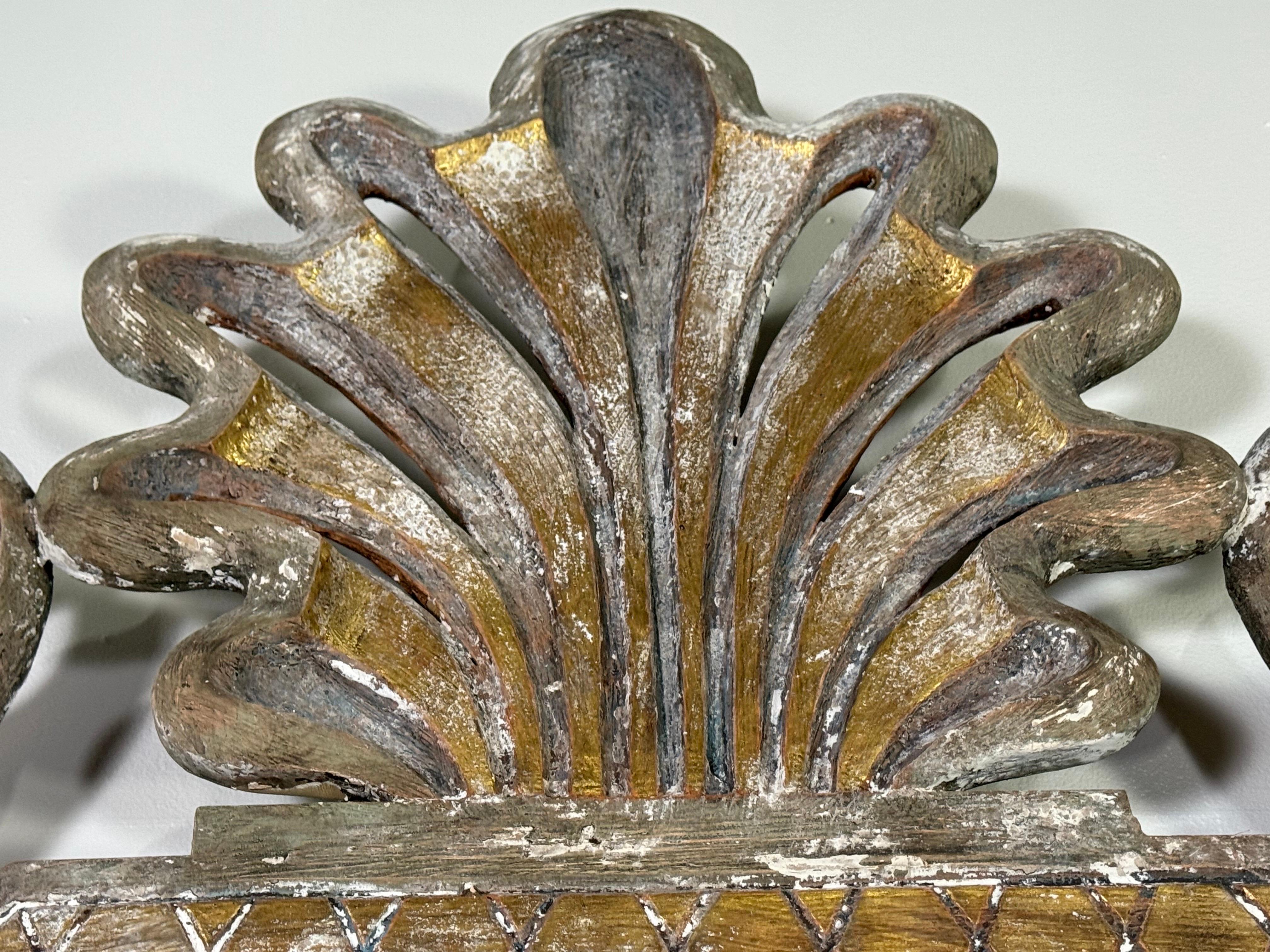French Painted Rococo Style Mirror w/ Shell For Sale 9