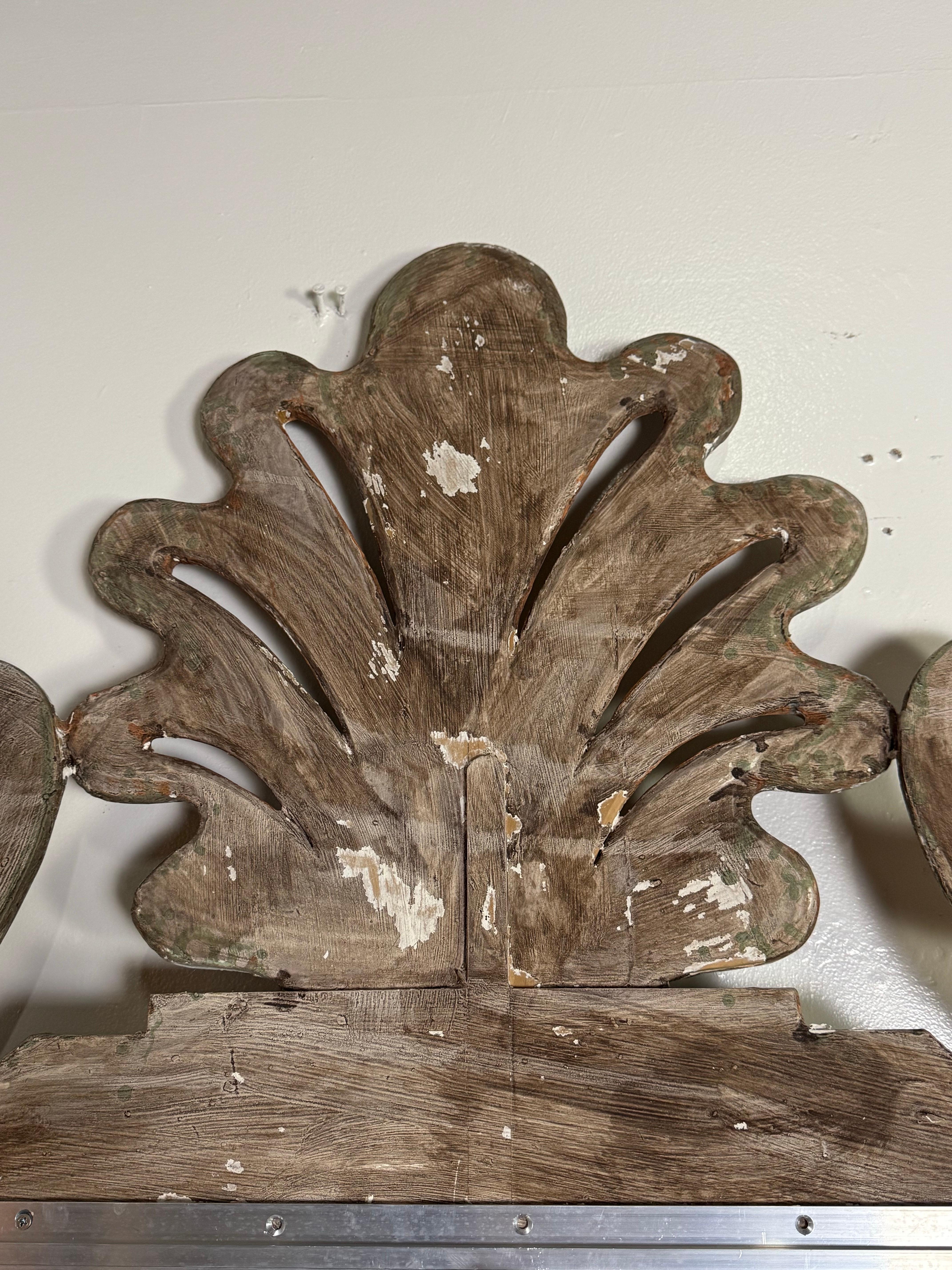 French Painted Rococo Style Mirror w/ Shell For Sale 13