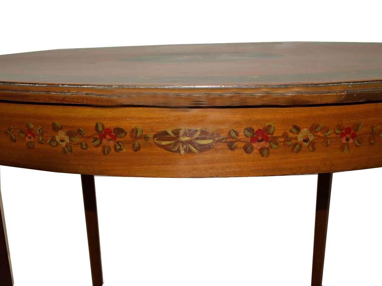 French Painted Satinwood Table For Sale 1