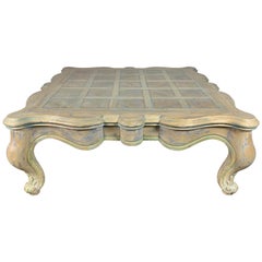 French Painted Scalloped Coffee Table