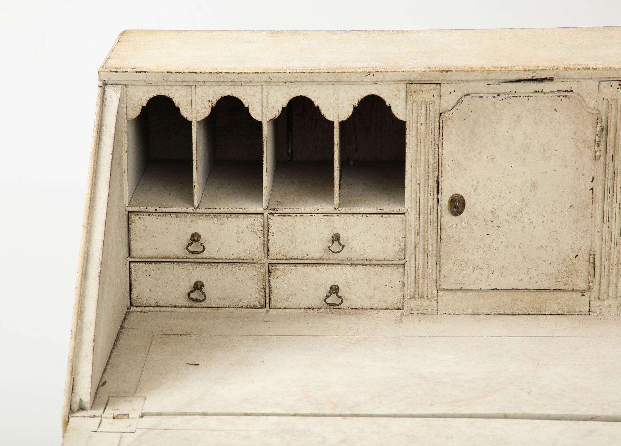 19th Century French Painted Secretary Desk with Fallfront, Mid 19th century For Sale