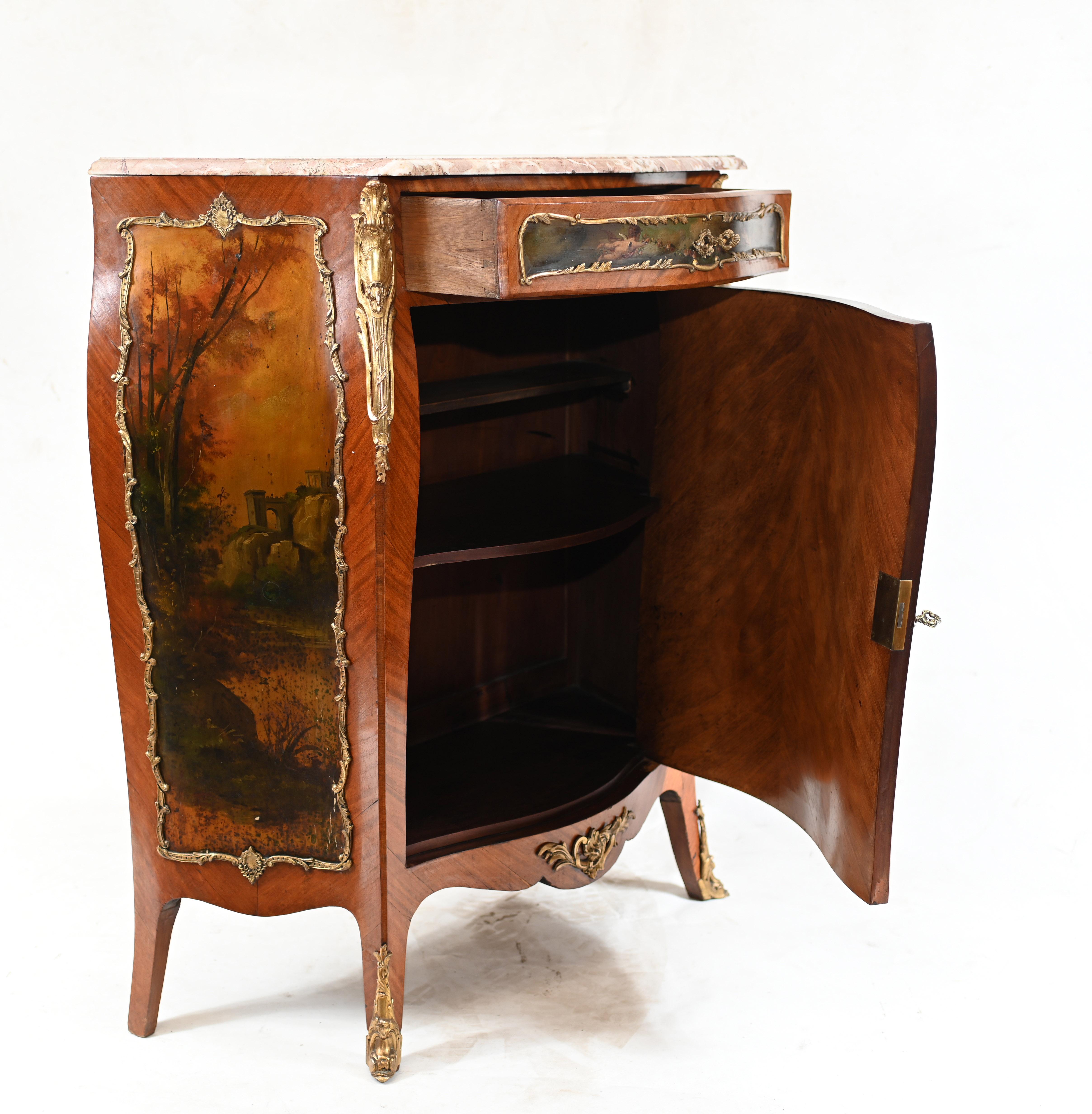 French Painted Side Cabinet Vernis Martin, 1890 7