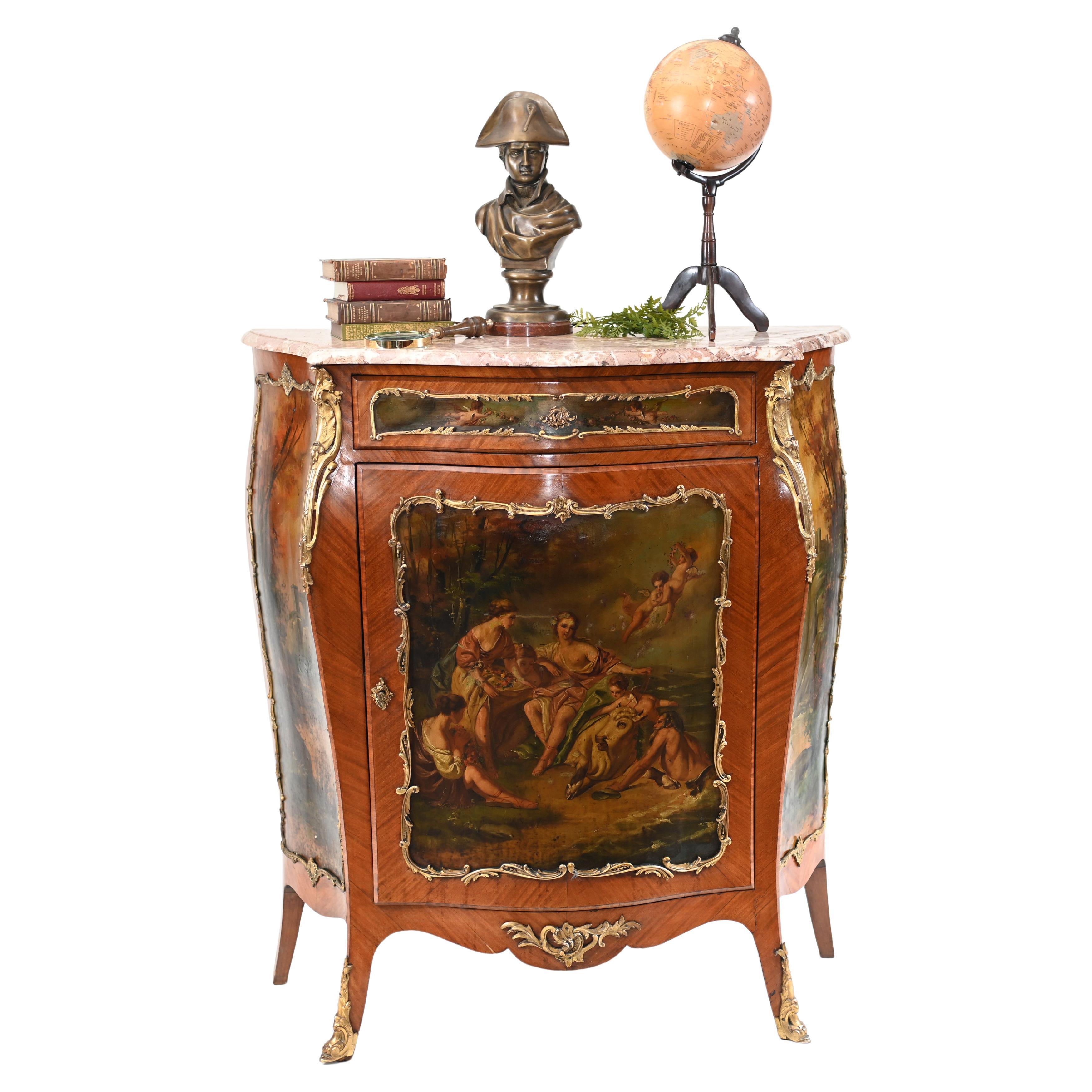 French Painted Side Cabinet Vernis Martin, 1890