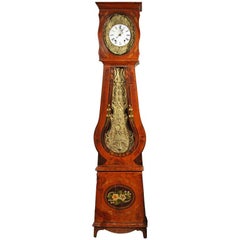 French Painted Tall Case Morbier Clock
