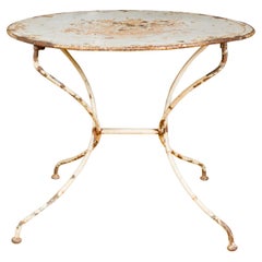 Antique French Painted Tole Garden Table