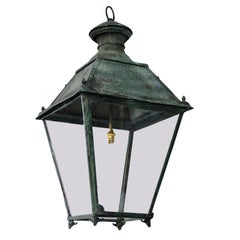 French Painted Tole Hanging Lantern, circa 1880
