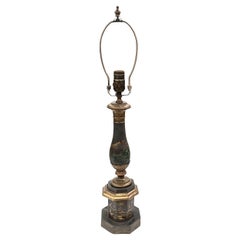 Antique French Painted Tole Lamp