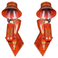 French Painted Tole Sconces