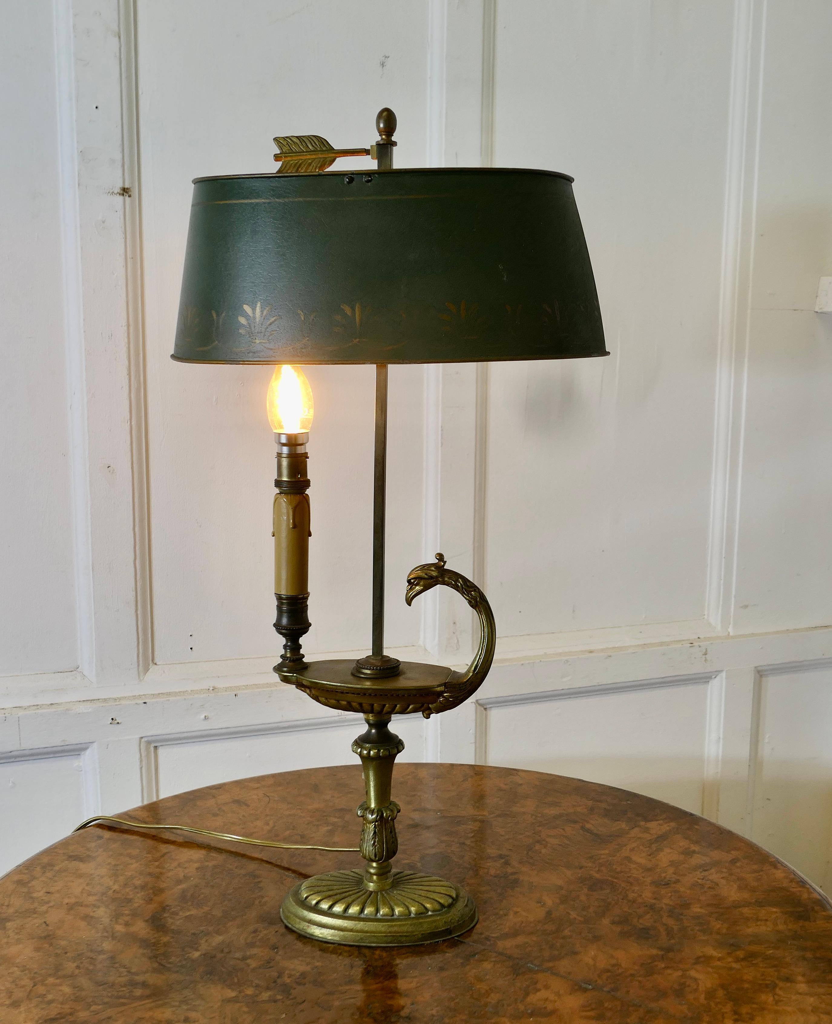 Lampe de bureau en faïence peinte et laiton  Une belle pièce en vente 5