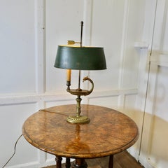 French Painted Toleware and Brass Desk Lamp  A lovely piece