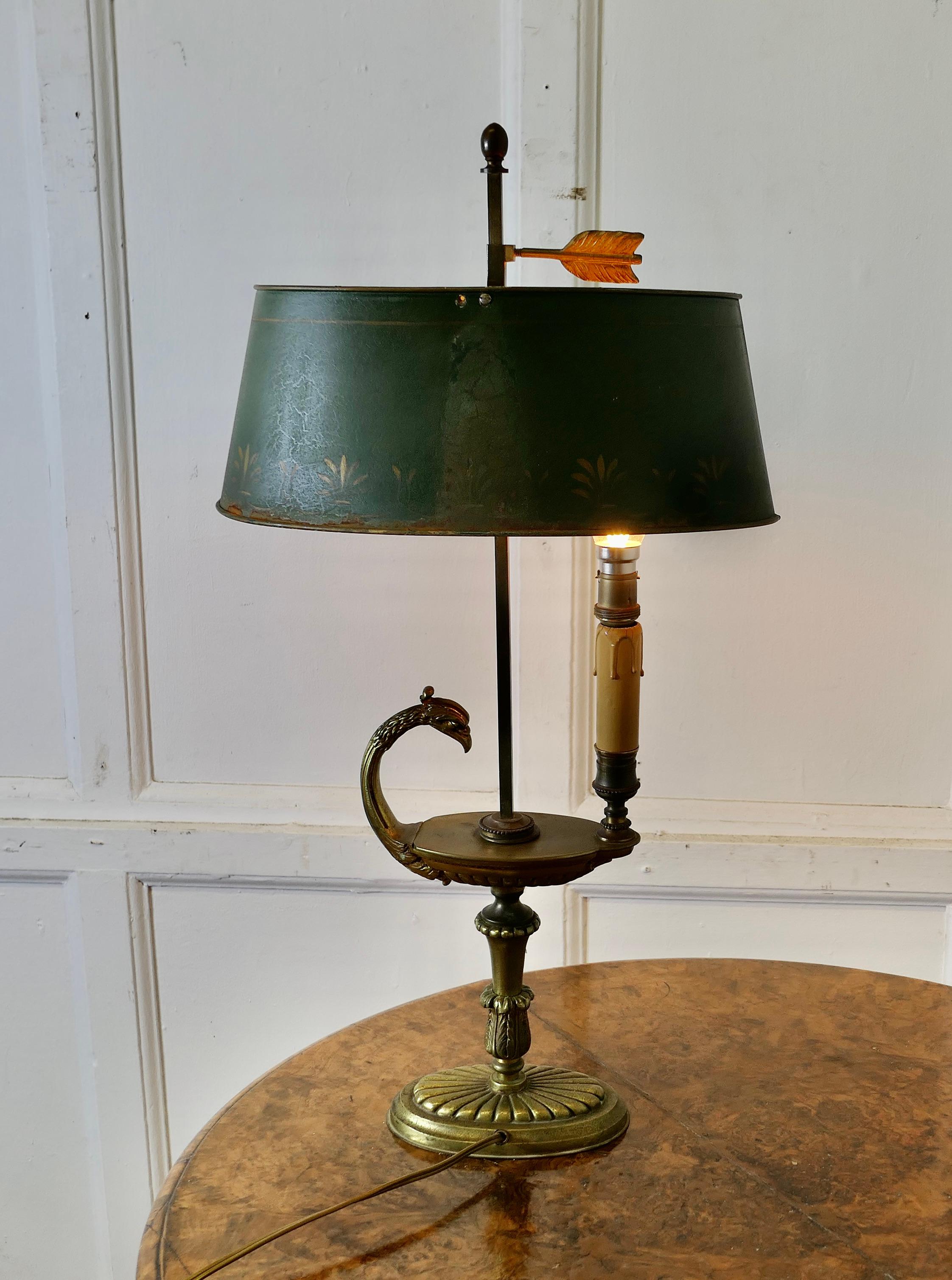 Lampe de bureau en faïence peinte et laiton  Une belle pièce en vente 1