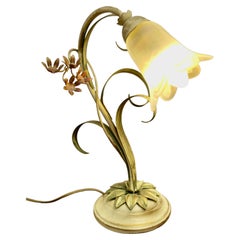 French Painted Toleware Conservatory  Table Lamp   