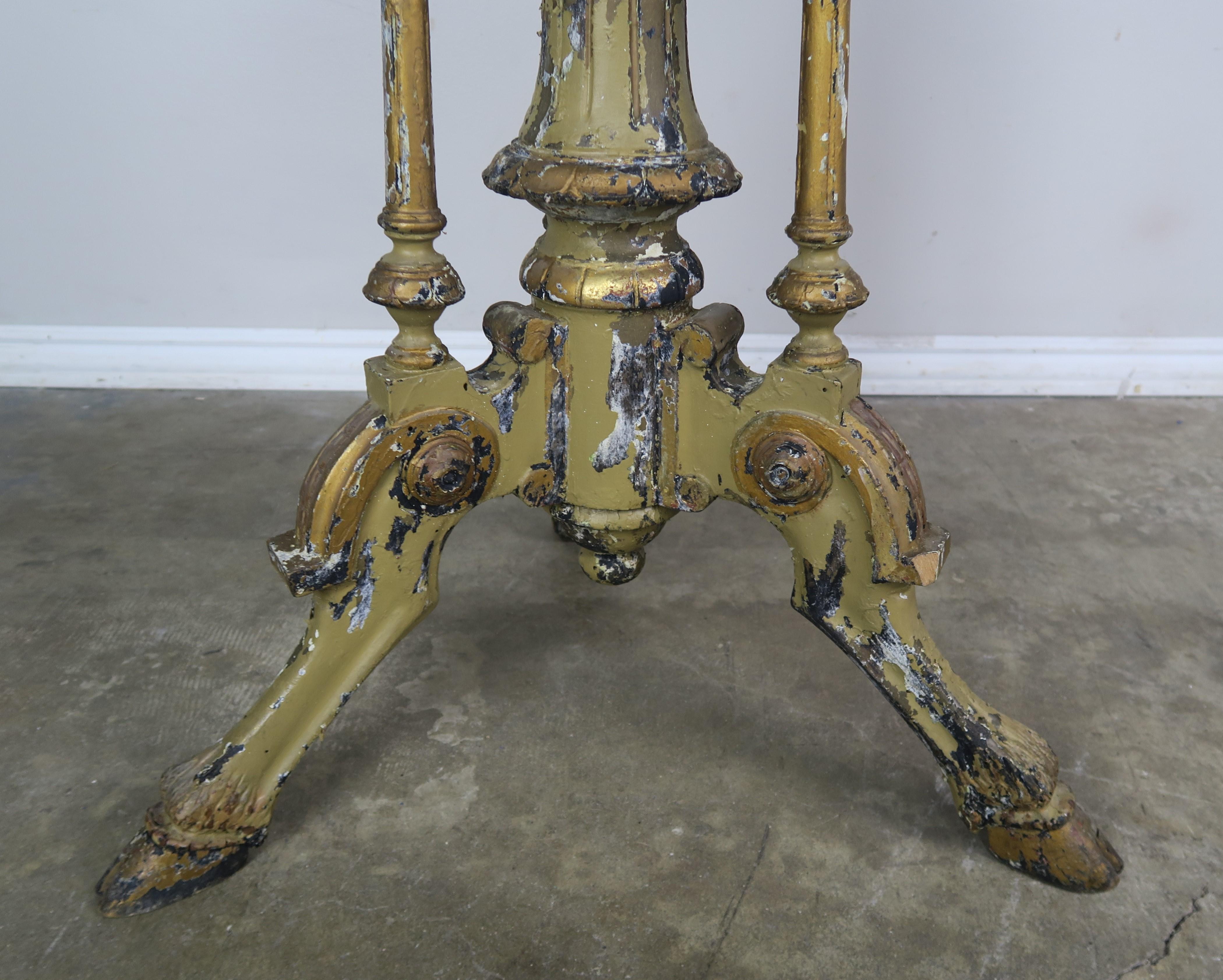 French Painted Tripod Table with Mirrored Top 1