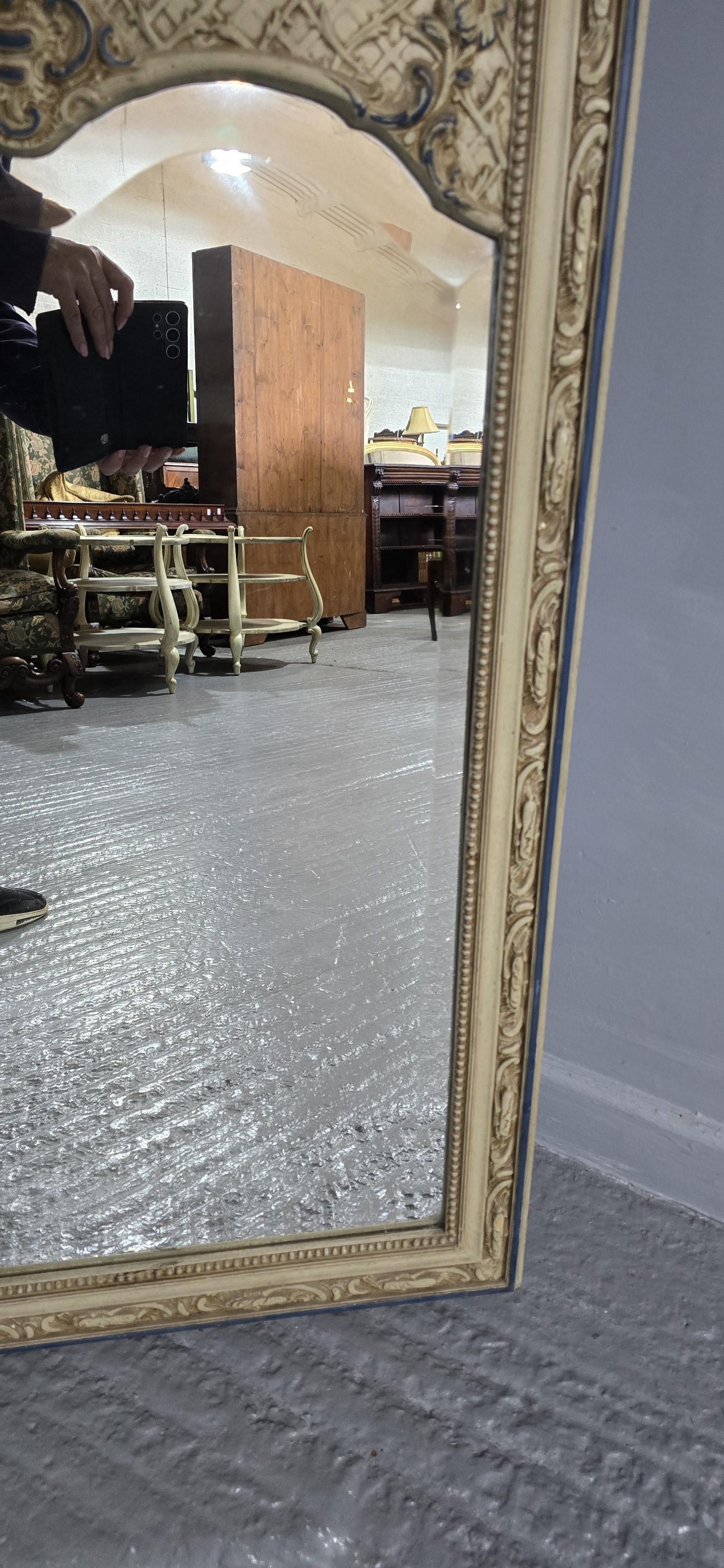 French Painted Trumeau Mirror For Sale 2