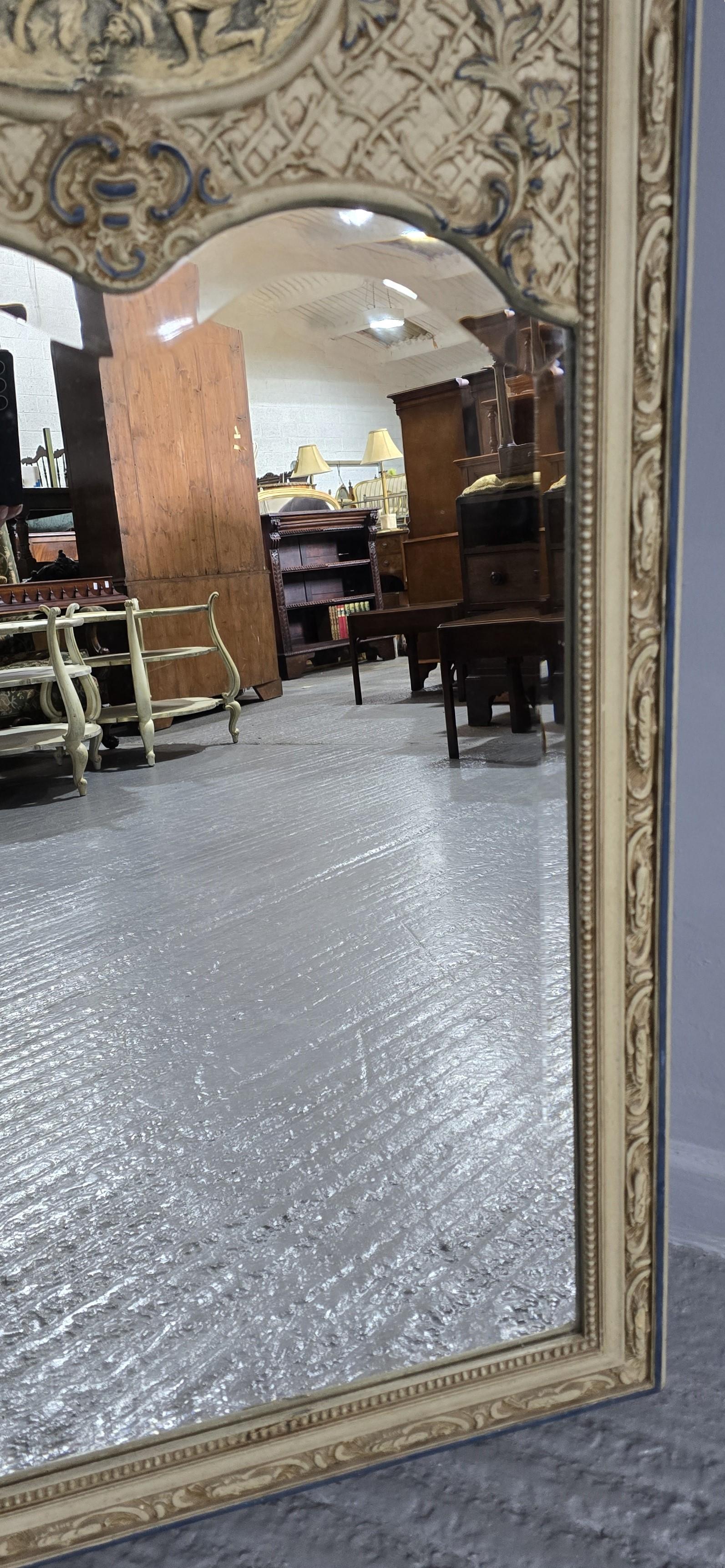 French Painted Trumeau Mirror For Sale 3