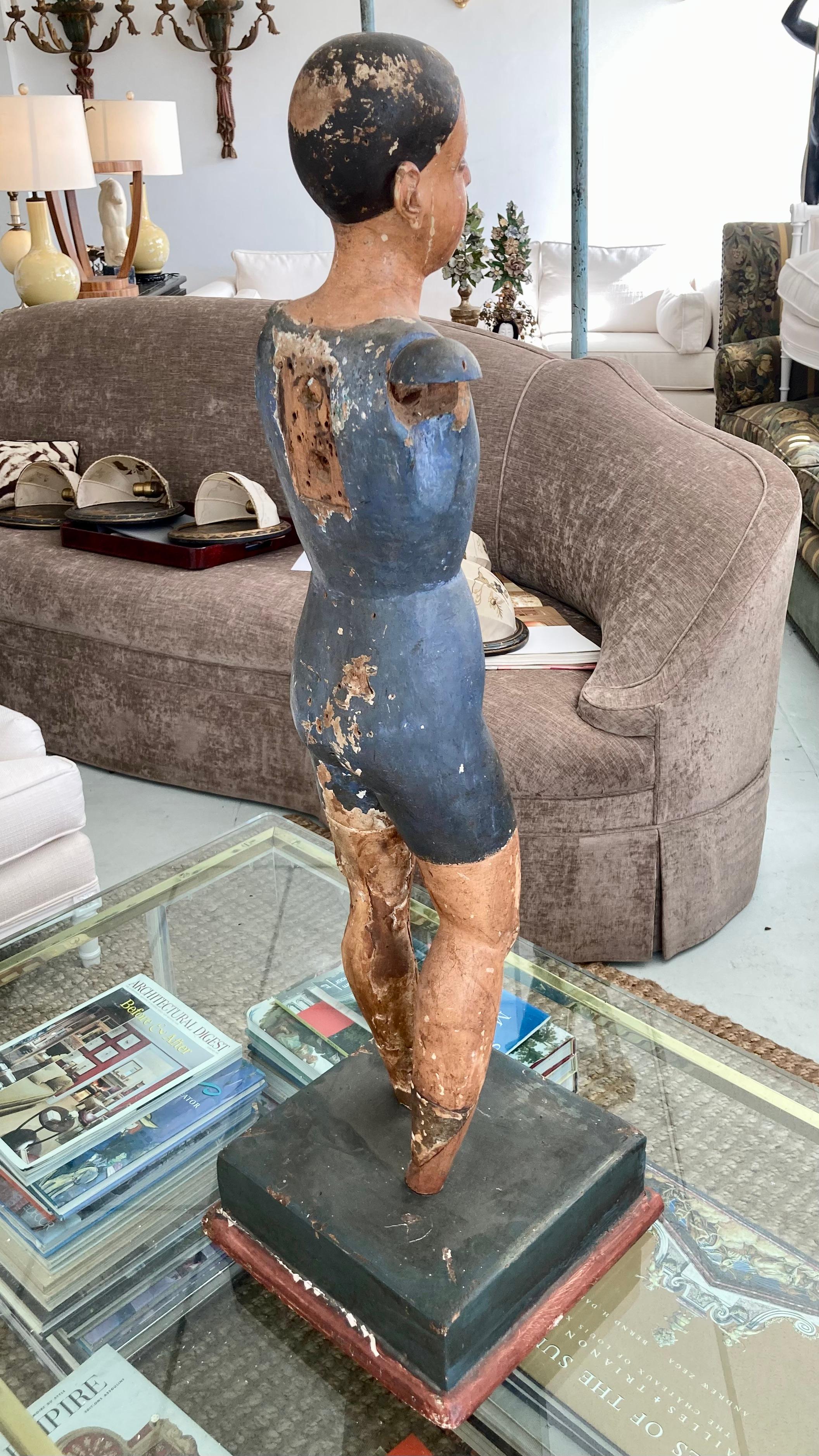 French Painted Wood 19th Century Mannequin In Good Condition For Sale In Los Angeles, CA
