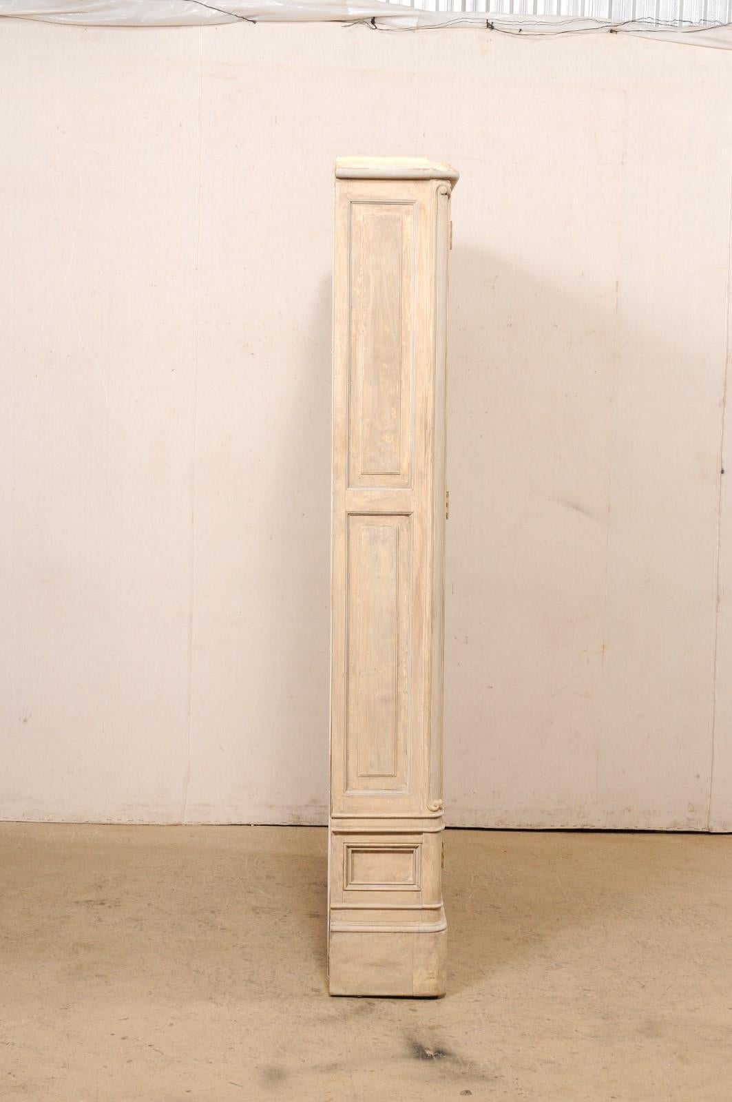 French Painted Wood Bookcase with Chicken-Wire Door Fronts, 6.75 Ft Tall In Good Condition For Sale In Atlanta, GA