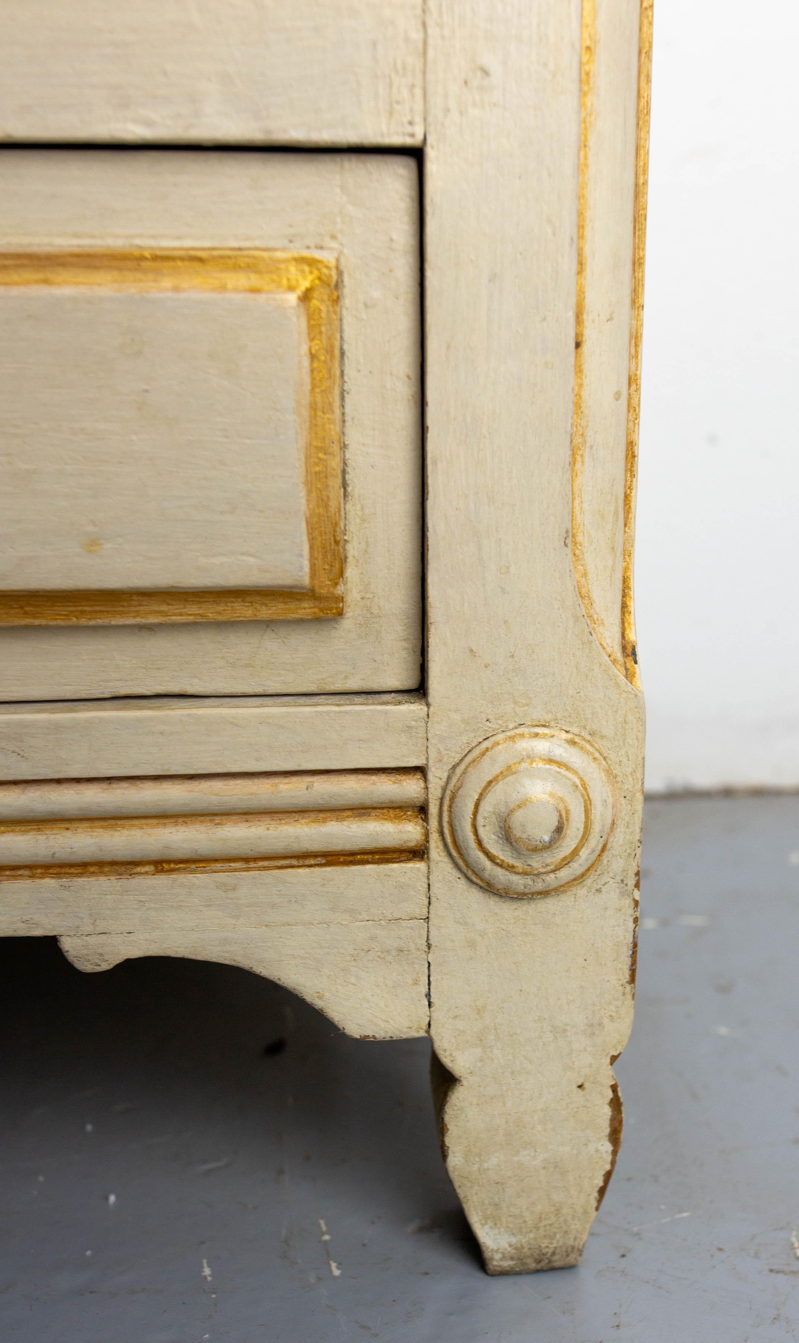 French Painted Wood, Glass & Brass Little Armoire, circa 1920 For Sale 10