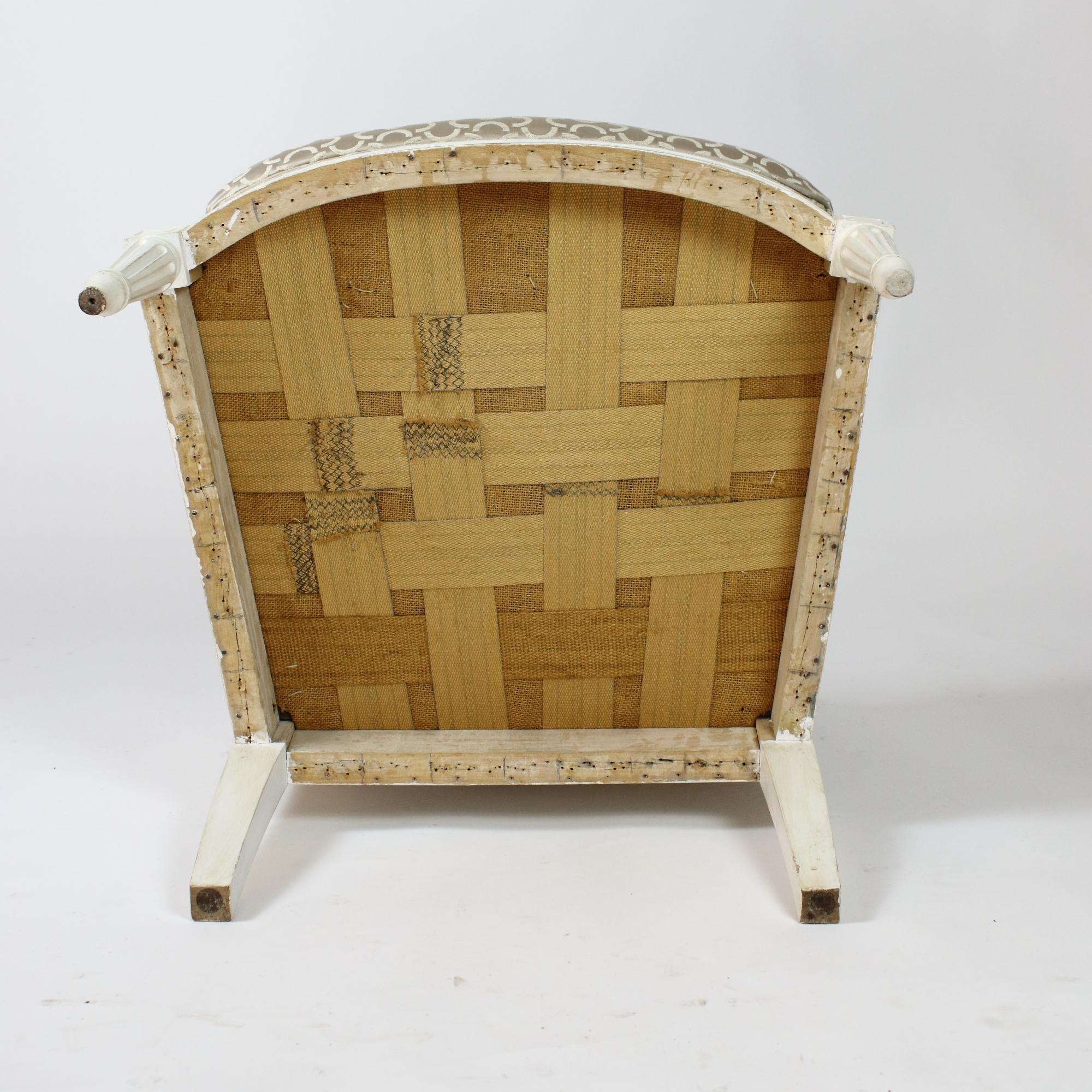 Französische Sessel aus bemaltem Holz im Stil von Louis XVI oder Bèrgères à la Reine  im Angebot 9