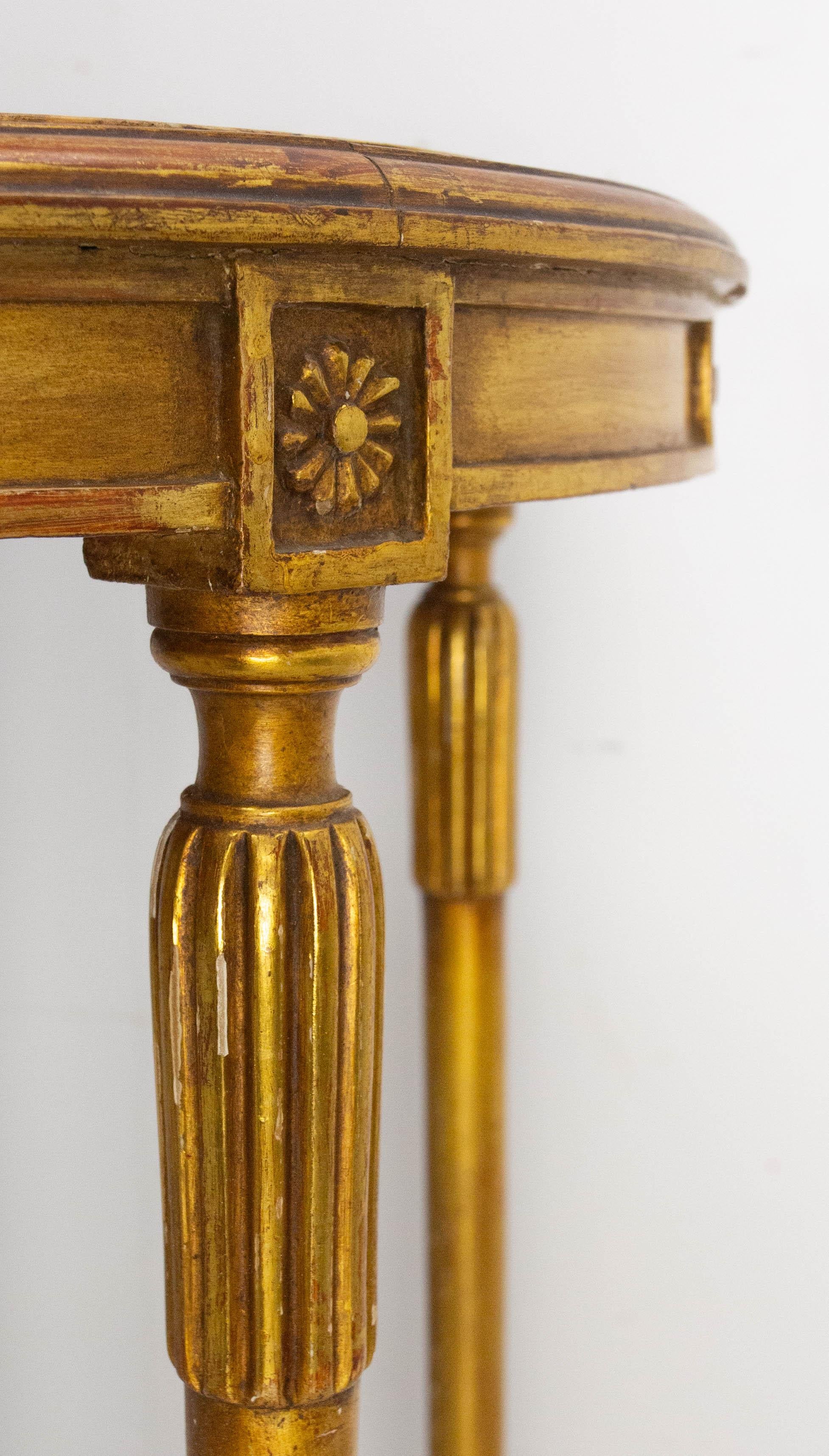 Sellette en bois peint et marbre de style Louis XVI circa 1960 en vente 4