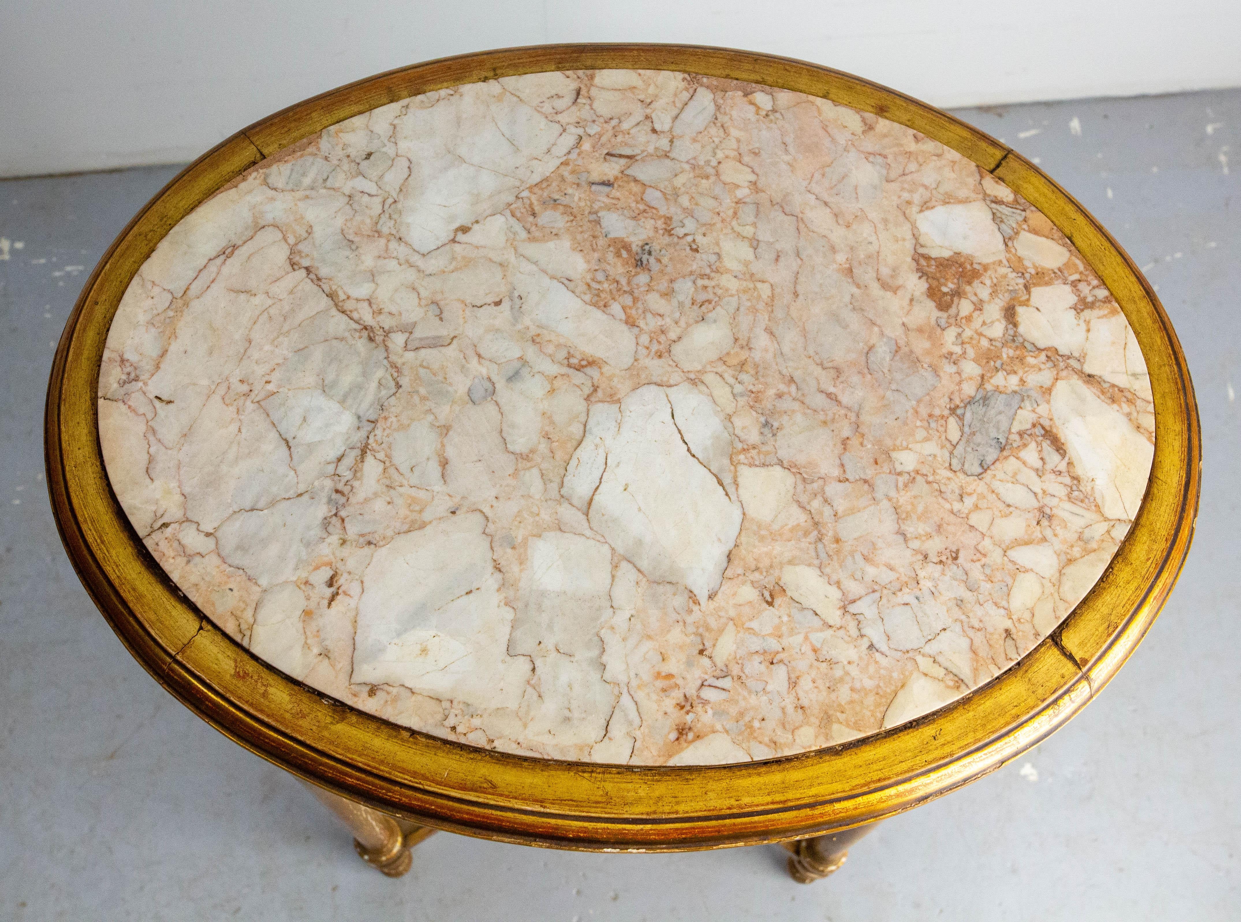 Sellette en bois peint et marbre de style Louis XVI circa 1960 en vente 2