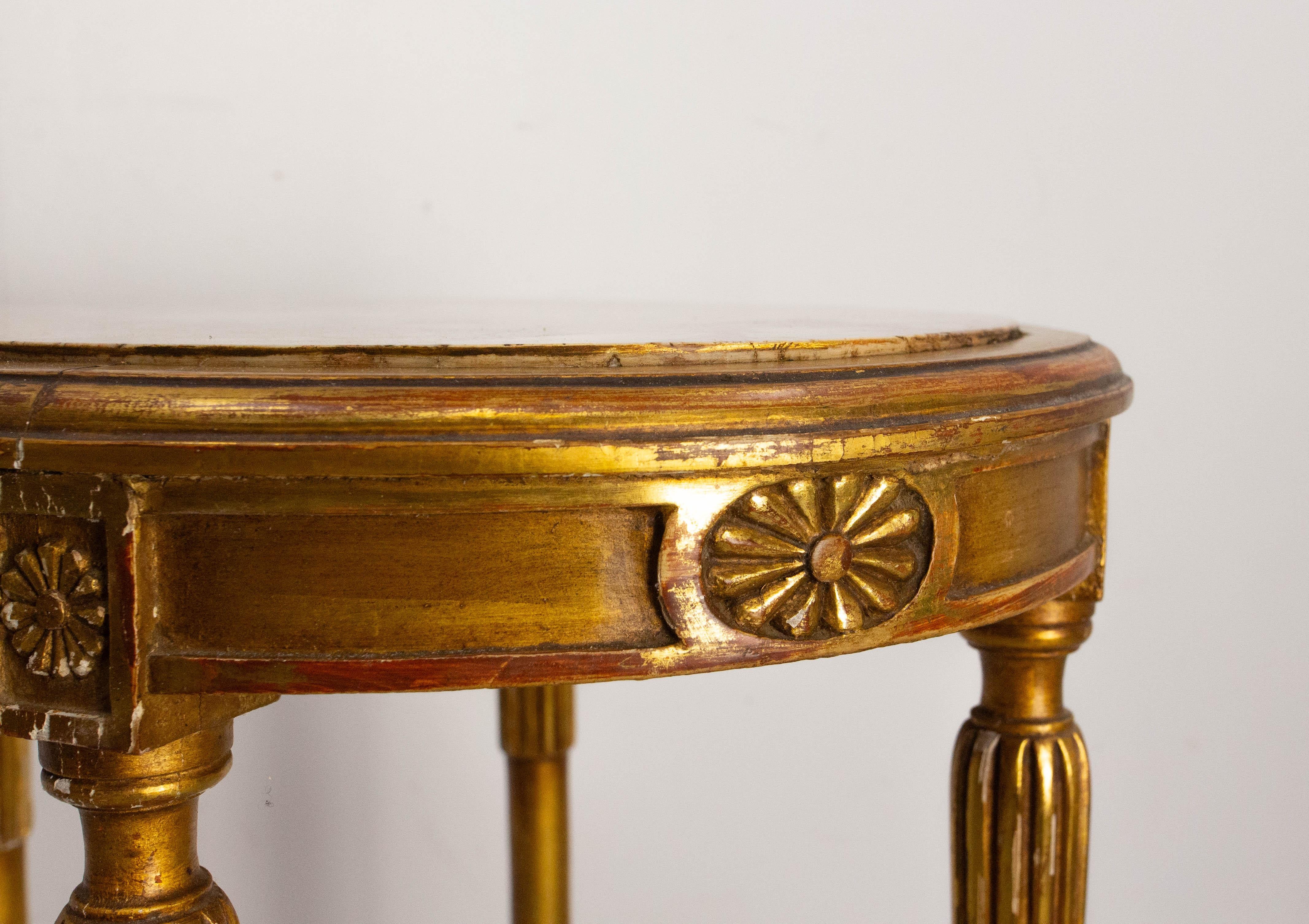 Sellette en bois peint et marbre de style Louis XVI circa 1960 en vente 3