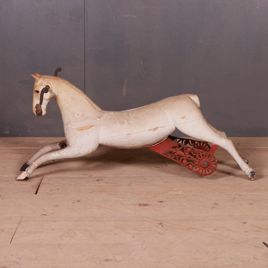 French Painted Wooden Horse For Sale 1