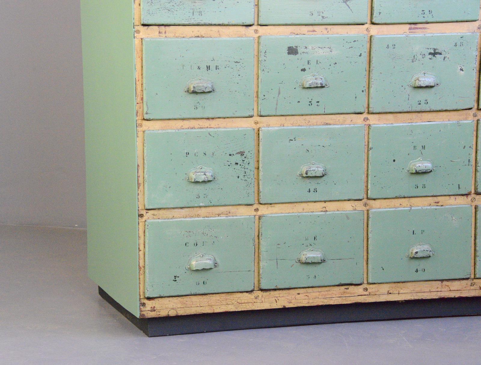 Industrial French Painted Workshop Drawers, Circa 1930s