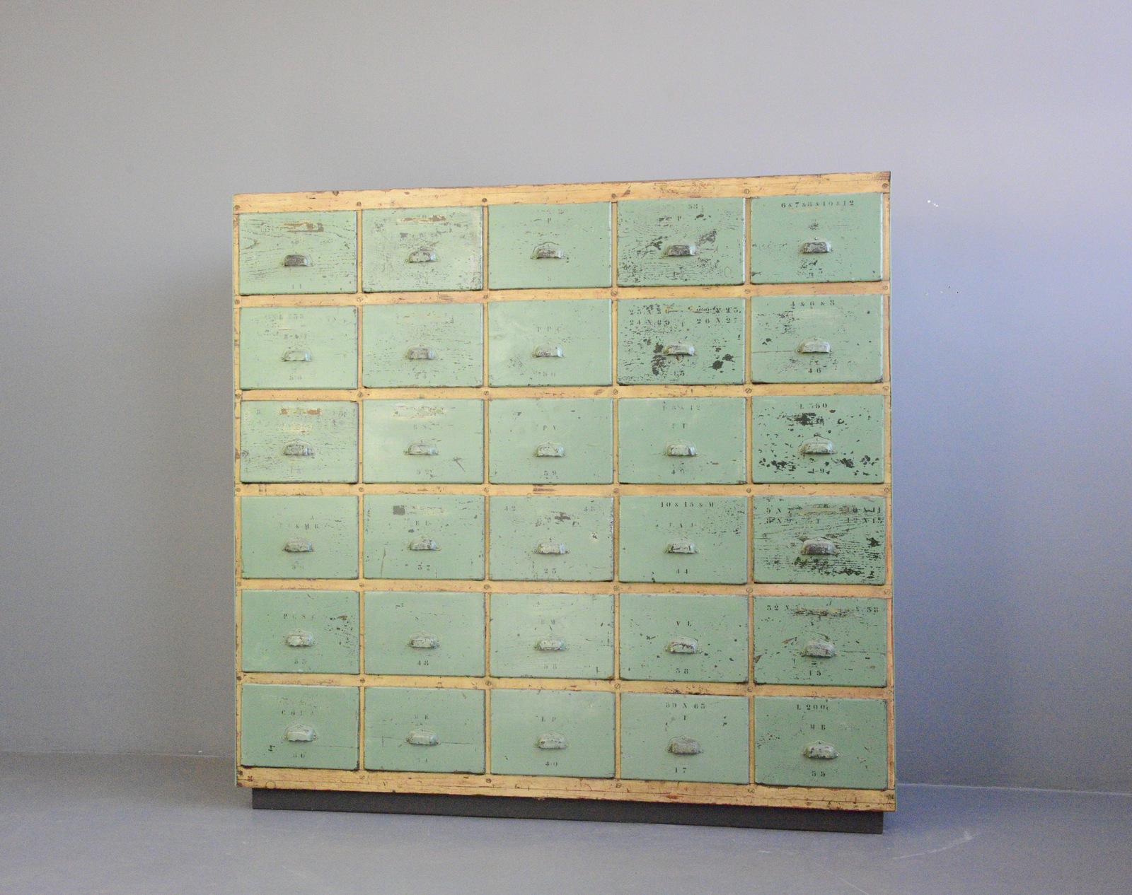 Mid-20th Century French Painted Workshop Drawers, Circa 1930s