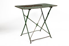 French Painted Wrought Iron Folding Garden Table, circa 1920's