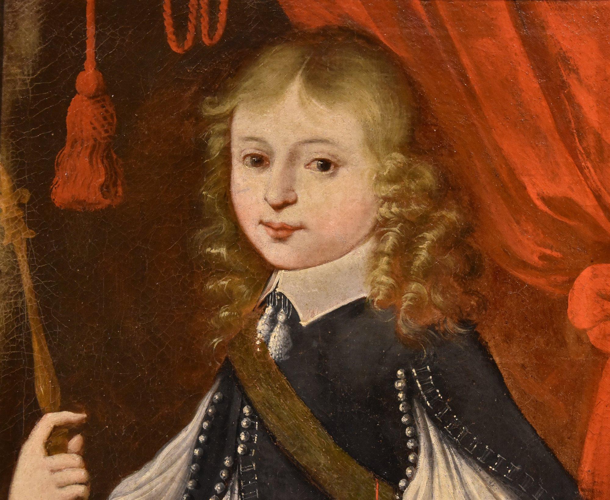 Portrait Louis XIV Enfant Roi 17/18ème Siècle Peinture Huile sur toile Ecole française - Maîtres anciens Painting par French Painter 17th/18th Centuries