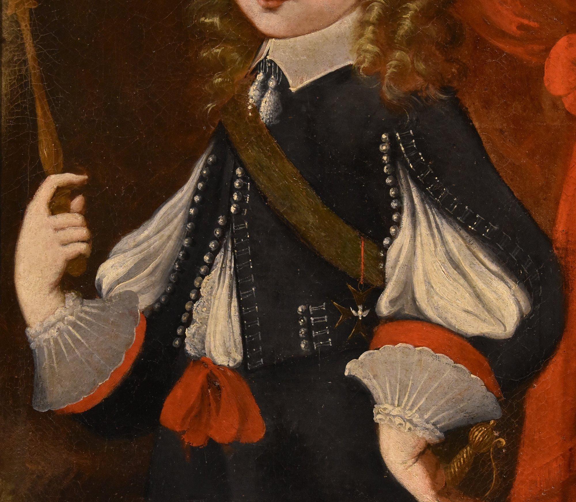 Portrait Louis XIV Enfant Roi 17/18ème Siècle Peinture Huile sur toile Ecole française - Marron Portrait Painting par French Painter 17th/18th Centuries