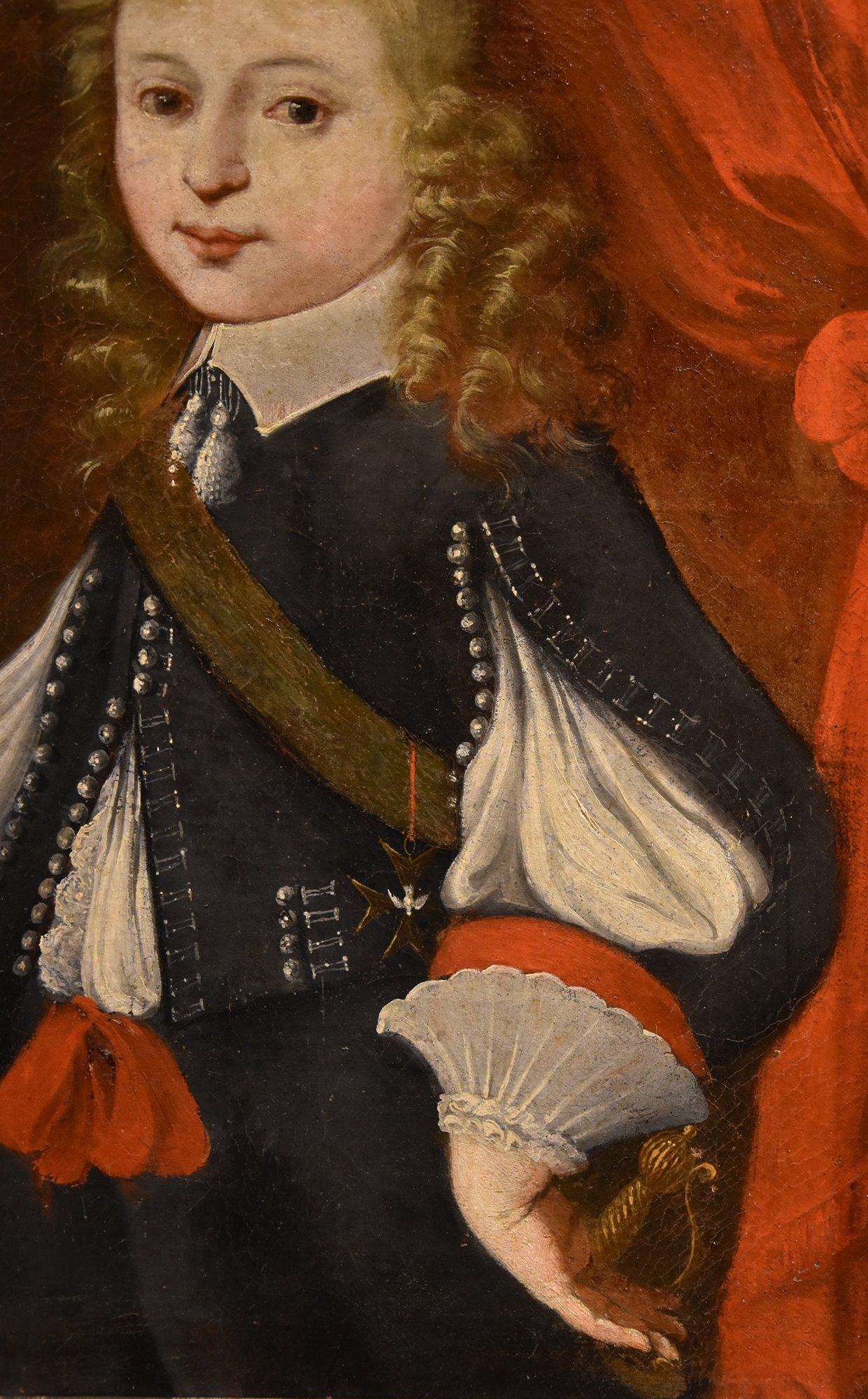 Portrait Louis XIV Enfant Roi 17/18ème Siècle Peinture Huile sur toile Ecole française en vente 1