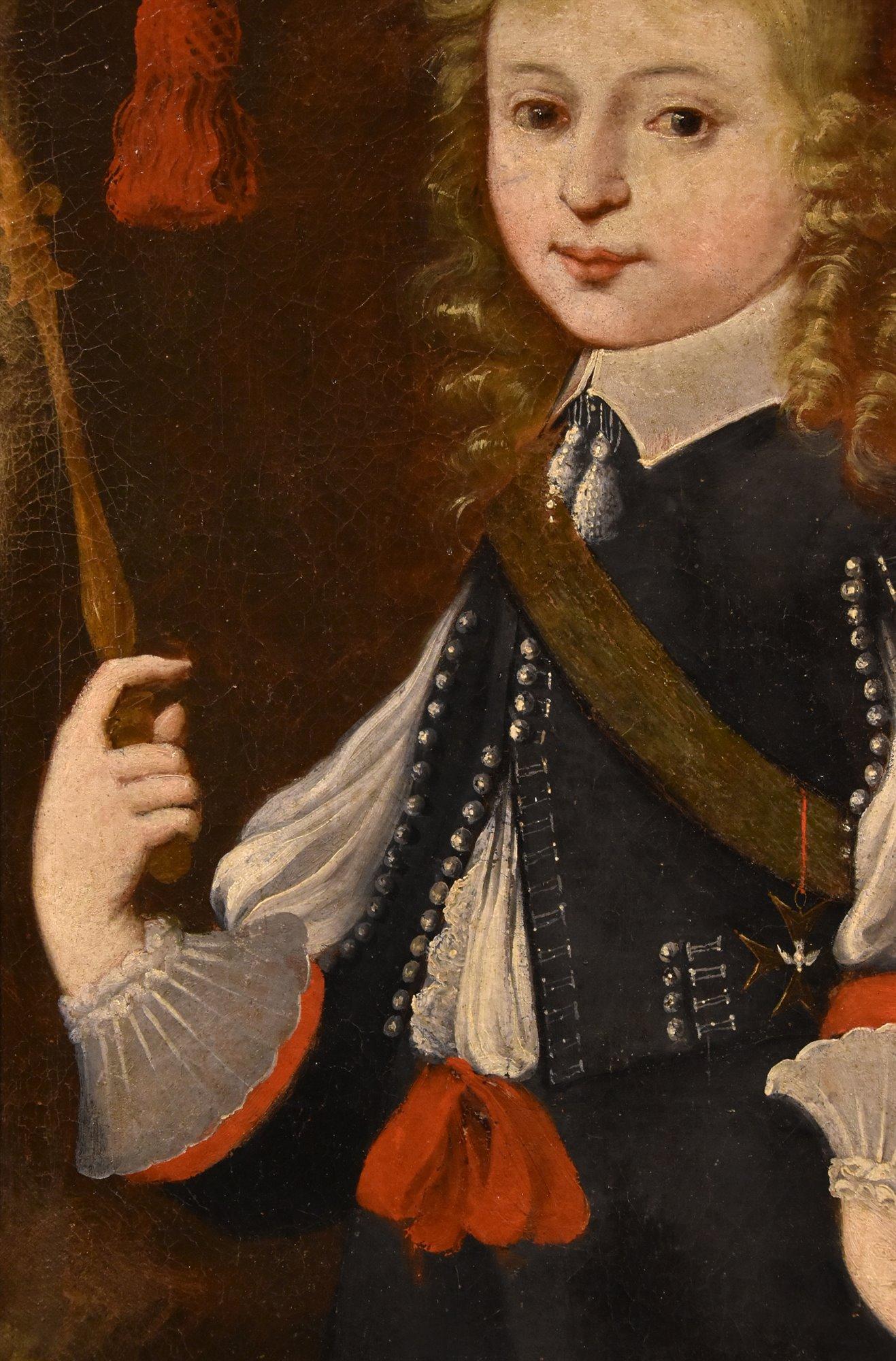 Portrait Louis XIV Enfant Roi 17/18ème Siècle Peinture Huile sur toile Ecole française en vente 2