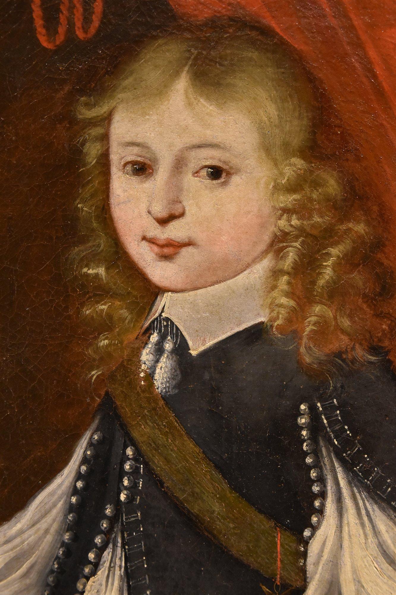 Portrait Louis XIV Enfant Roi 17/18ème Siècle Peinture Huile sur toile Ecole française en vente 3