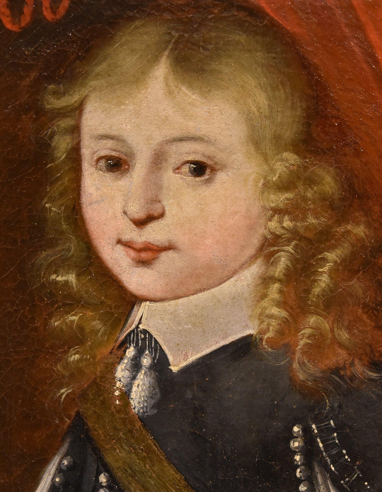 Portrait Louis XIV Enfant Roi 17/18ème Siècle Peinture Huile sur toile Ecole française en vente 4