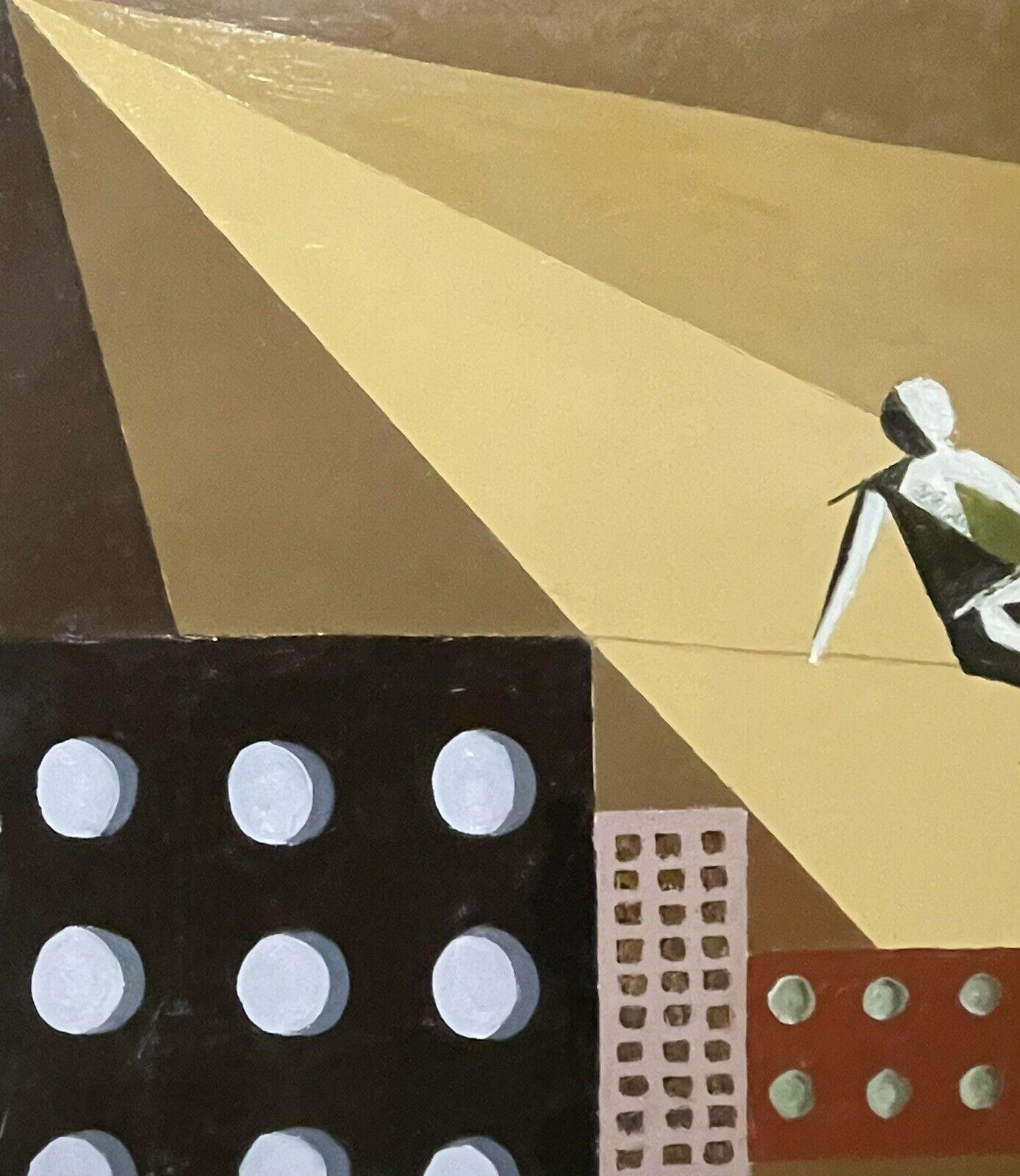 ASTRATTO CUBISTA FRANCESE CONTEMPORANEO - COMPOSIZIONE GEOMETRICA - FUNAMBOLO - Painting Astrattismo geometrico di French painter