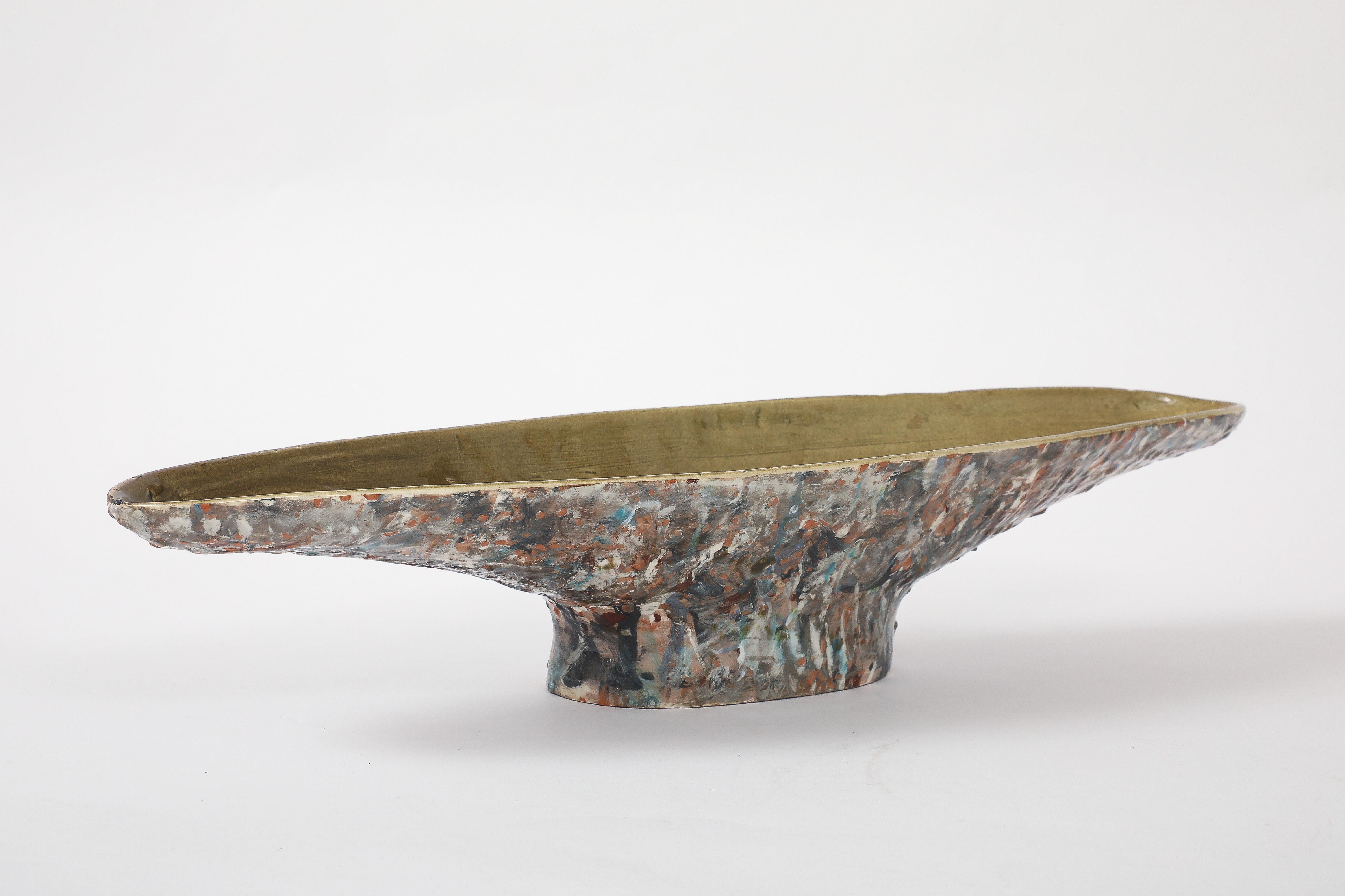 Mid-Century moderno Centrotavola francese in ceramica smaltata a colori in vendita