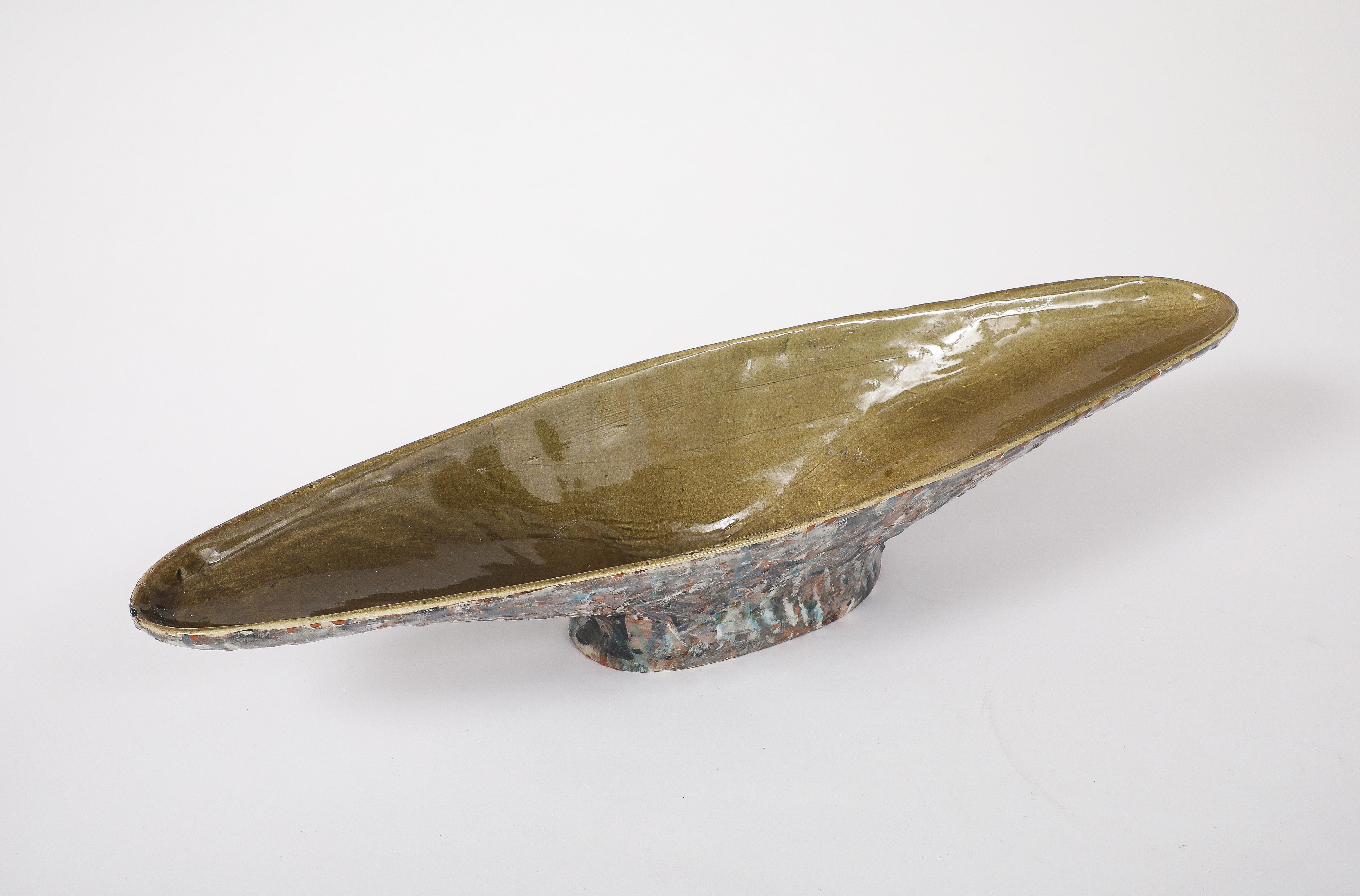 Ceramica Centrotavola francese in ceramica smaltata a colori in vendita