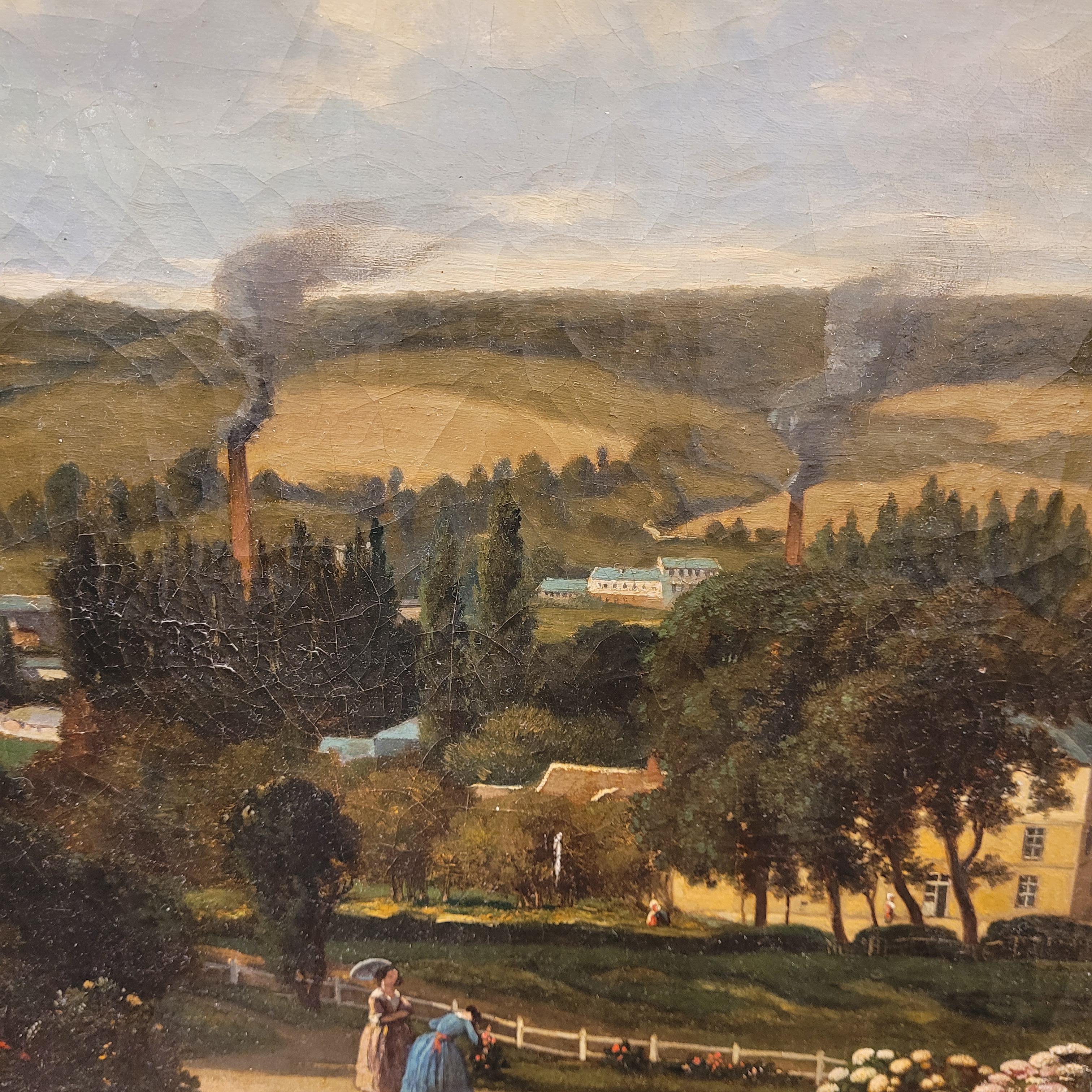 French Painting “Landscape of Asnières-sur-Seine” Narcisse Berchère 4