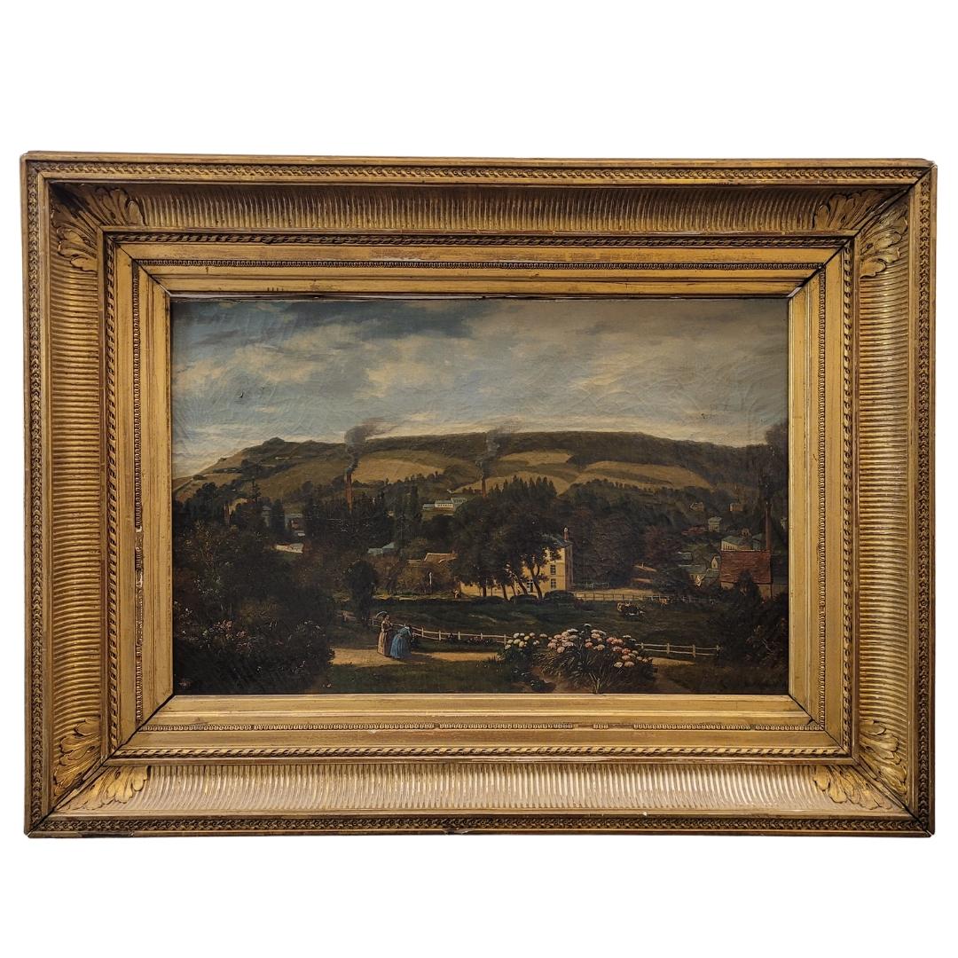 French Painting “Landscape of Asnières-sur-Seine” Narcisse Berchère 9