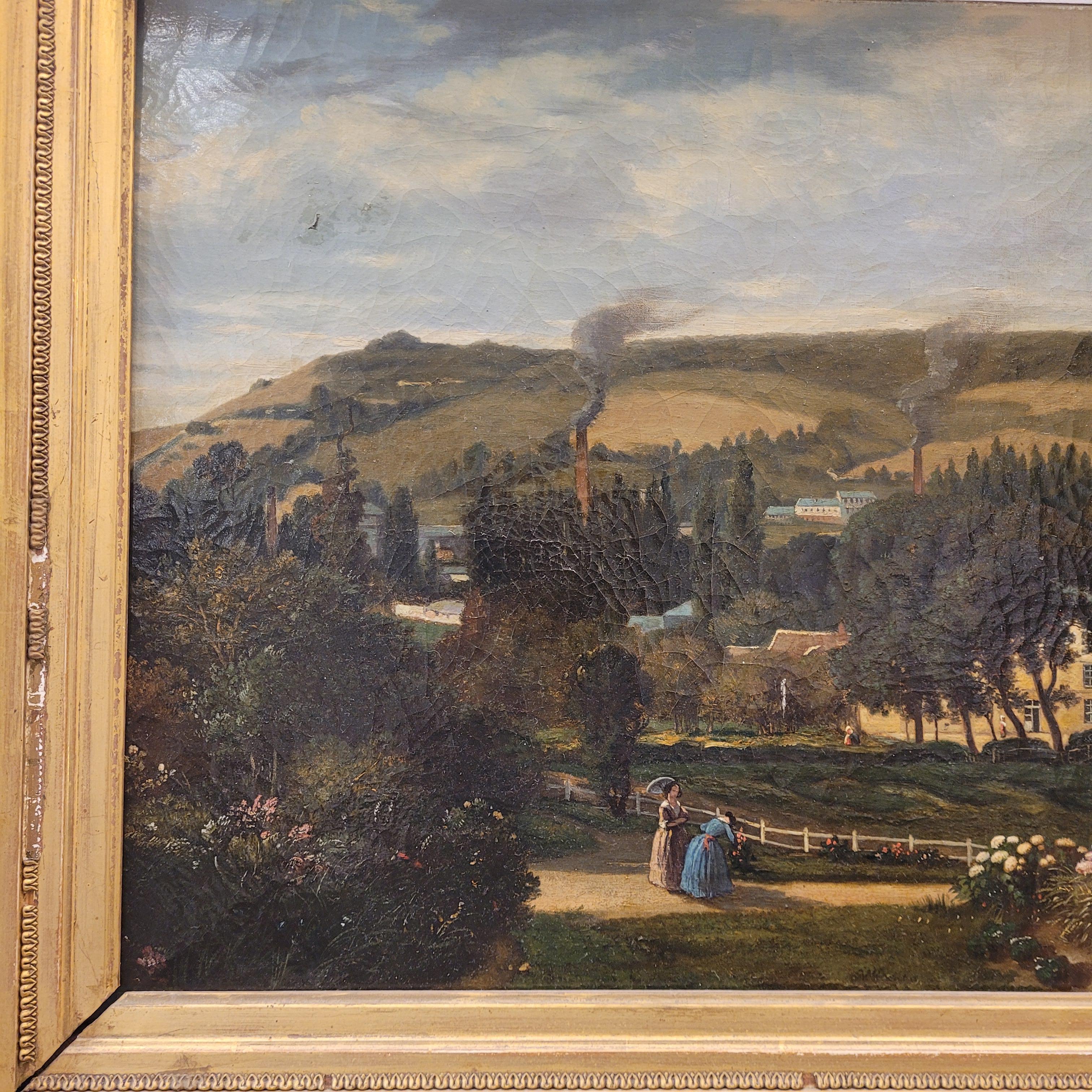 Late 19th Century French Painting “Landscape of Asnières-sur-Seine” Narcisse Berchère